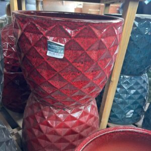 Woodlodge Evron Egg Pot Glazed 44 Cans Red