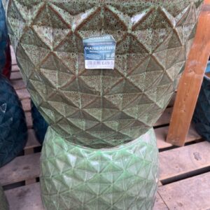 Woodlodge Evron Egg Pot Glazed 44 Cms Green