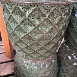 Woodlodge Evron Egg pot Glazed 30cms Green