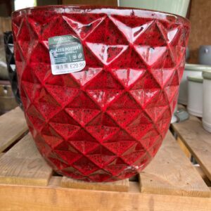 Woodlodge Evron Egg pot Glazed Red 36cms